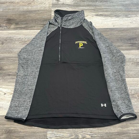NEW Under Armour MLB Pittsburgh Pirates Women L Coldgear 1/2 Zip Pullover Jacket - Picture 1 of 9